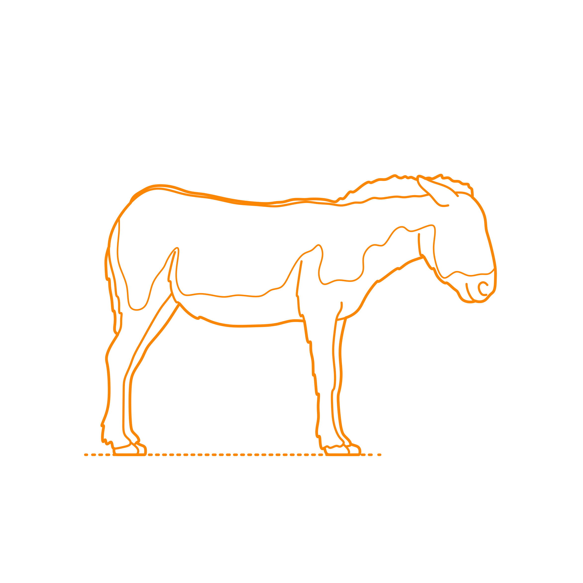 Animals Equines Kiang Outline Drawing Svg Vector Free Vectors